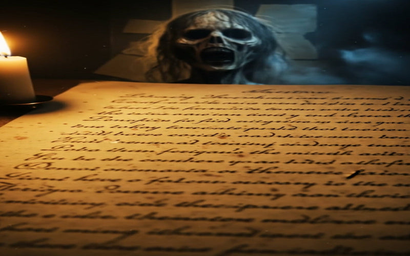 Candle Face over a document with a candle in the background.