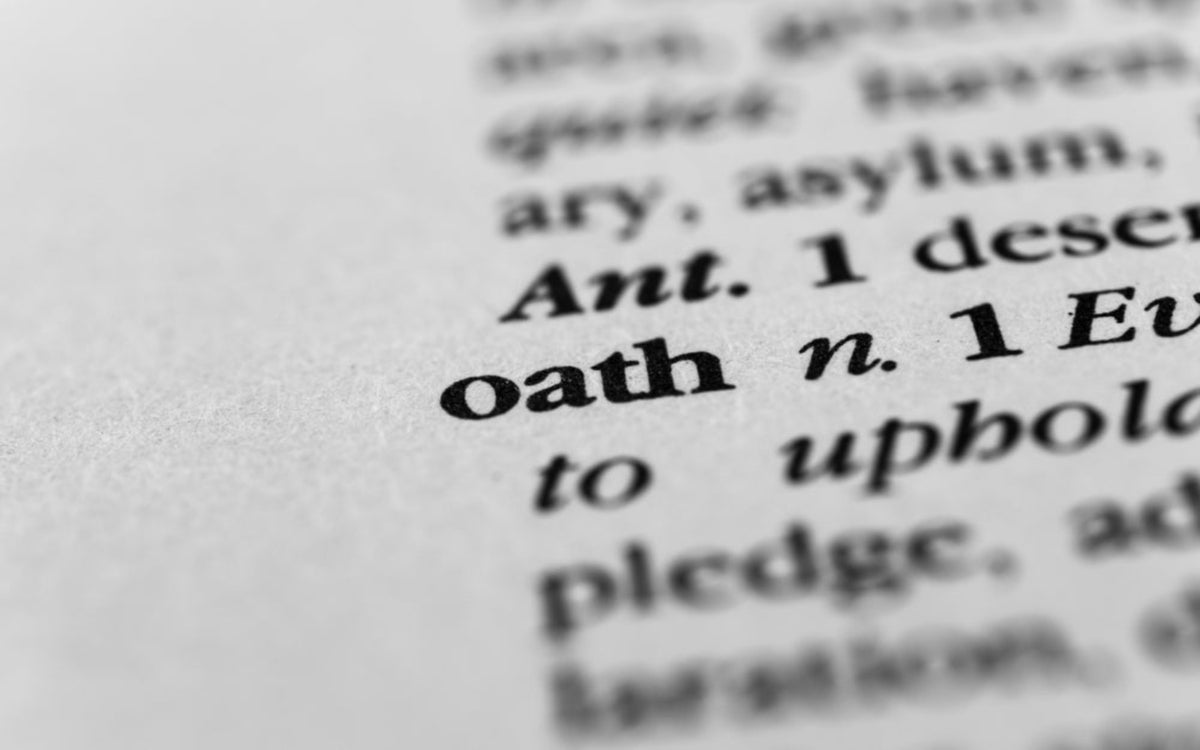 Dictionary page with the word 'oath' highlighted.